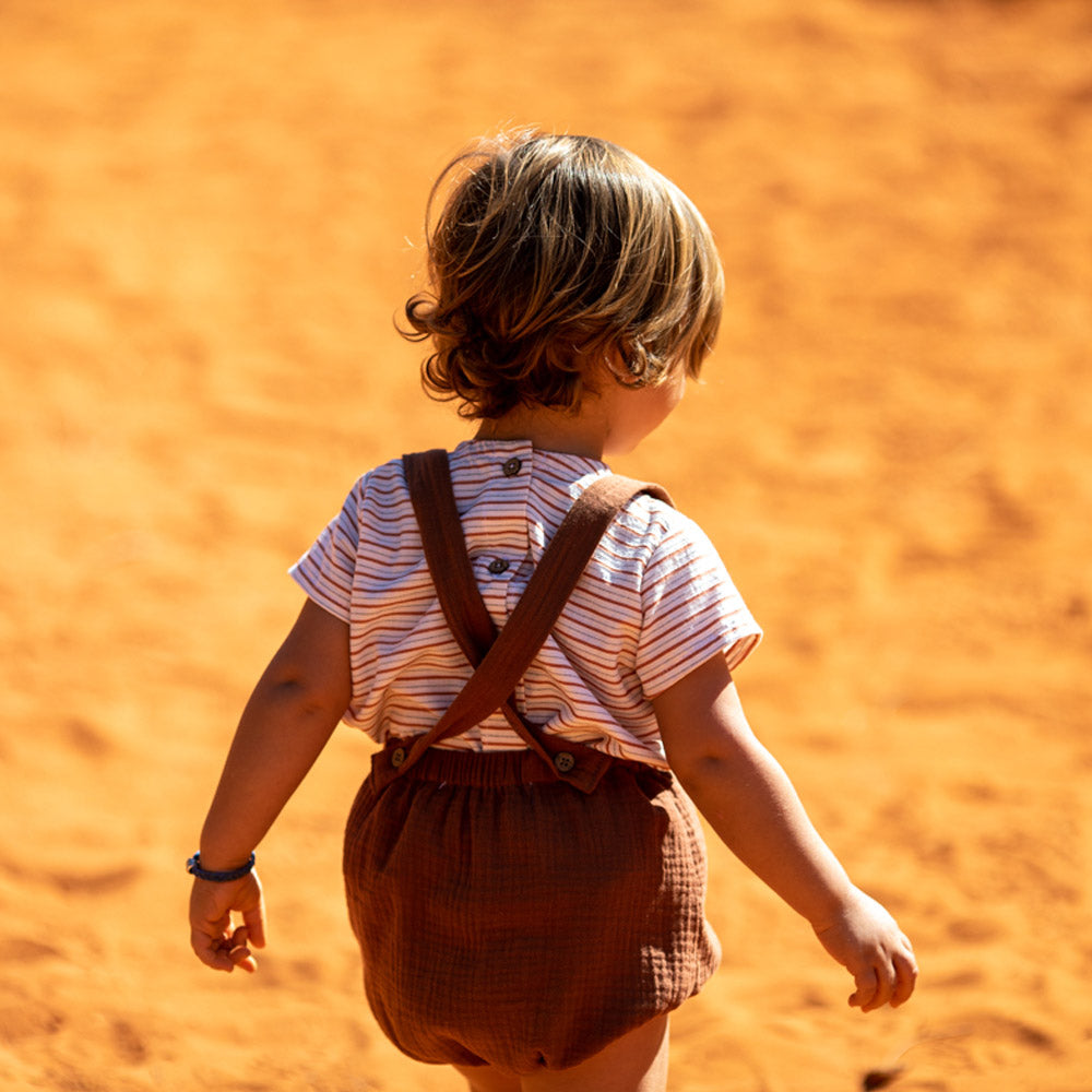 Tshirt enfant rayures sienne BASILIC