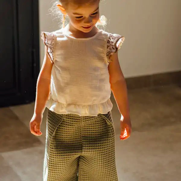 Pantalon bébé en coton bio ABRICOTIER