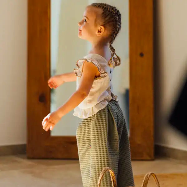 Pantalon bébé en coton bio ABRICOTIER