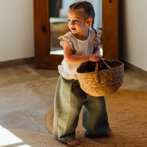 Pantalon bébé en coton bio ABRICOTIER