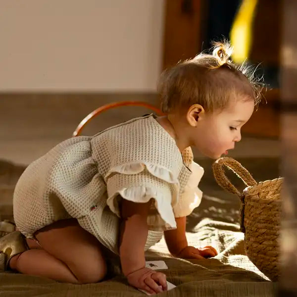 Barboteuse bébé nid d'abeille JONC