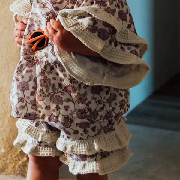 Short bébé en coton bio fleuri POIRIER