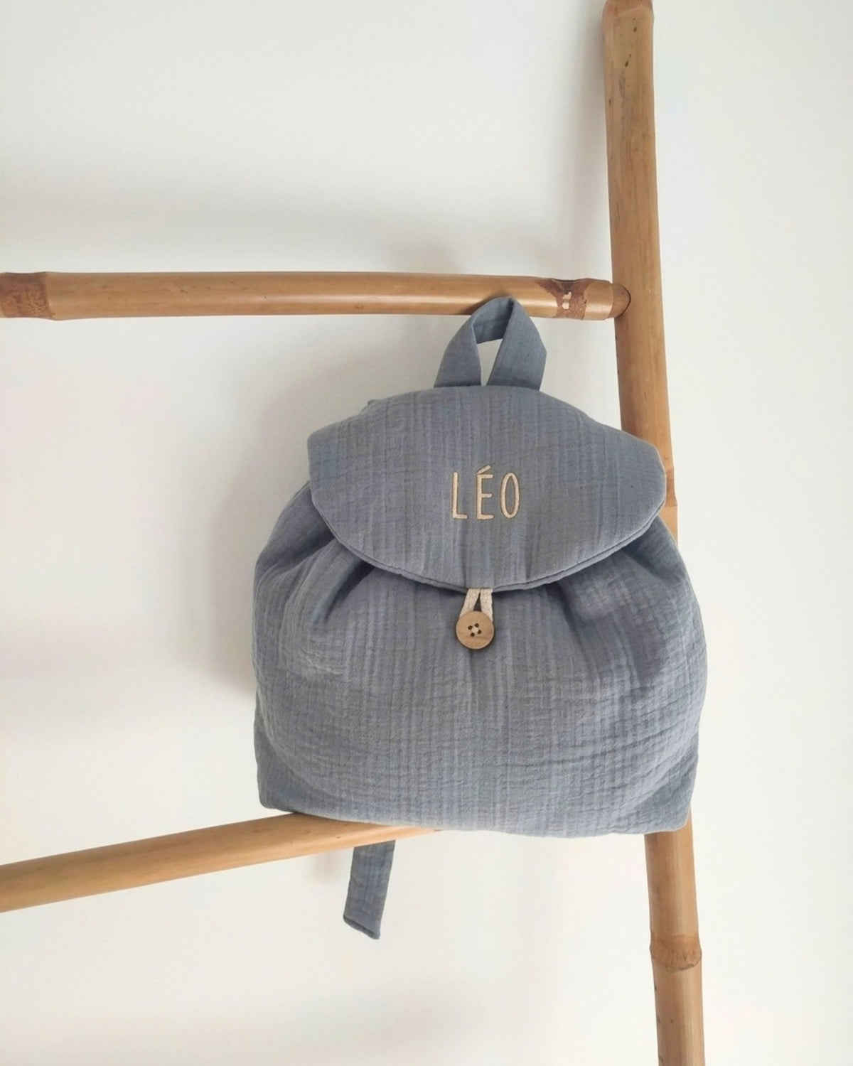 Sac à dos bébé personnalisé bleu tendre GENET