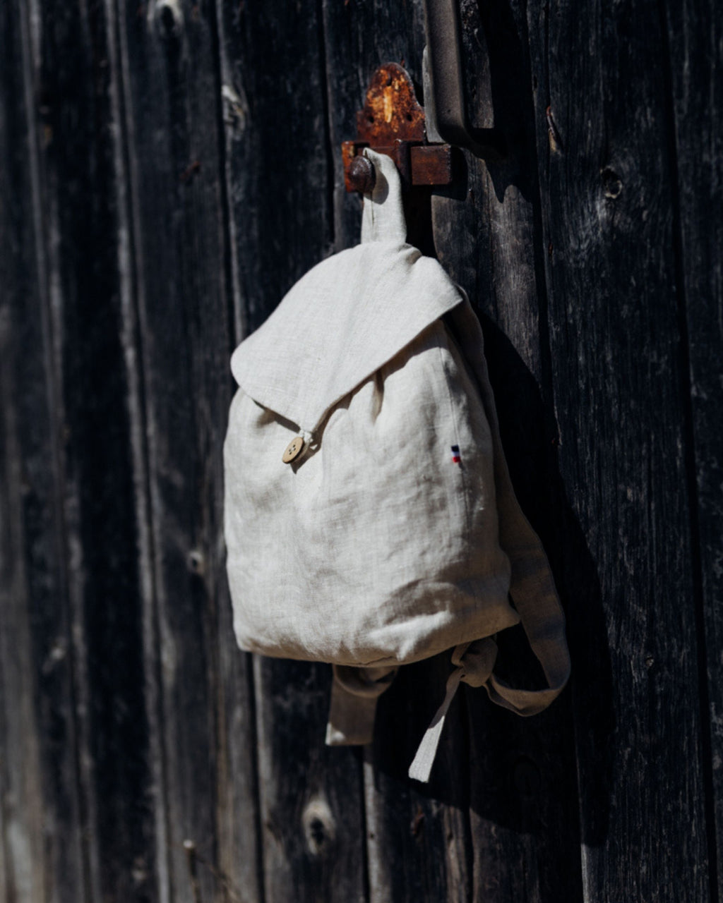 Sac à dos enfant en lin naturel, 100 % lin