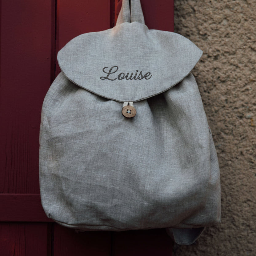Sac à dos enfant lin naturel GENET