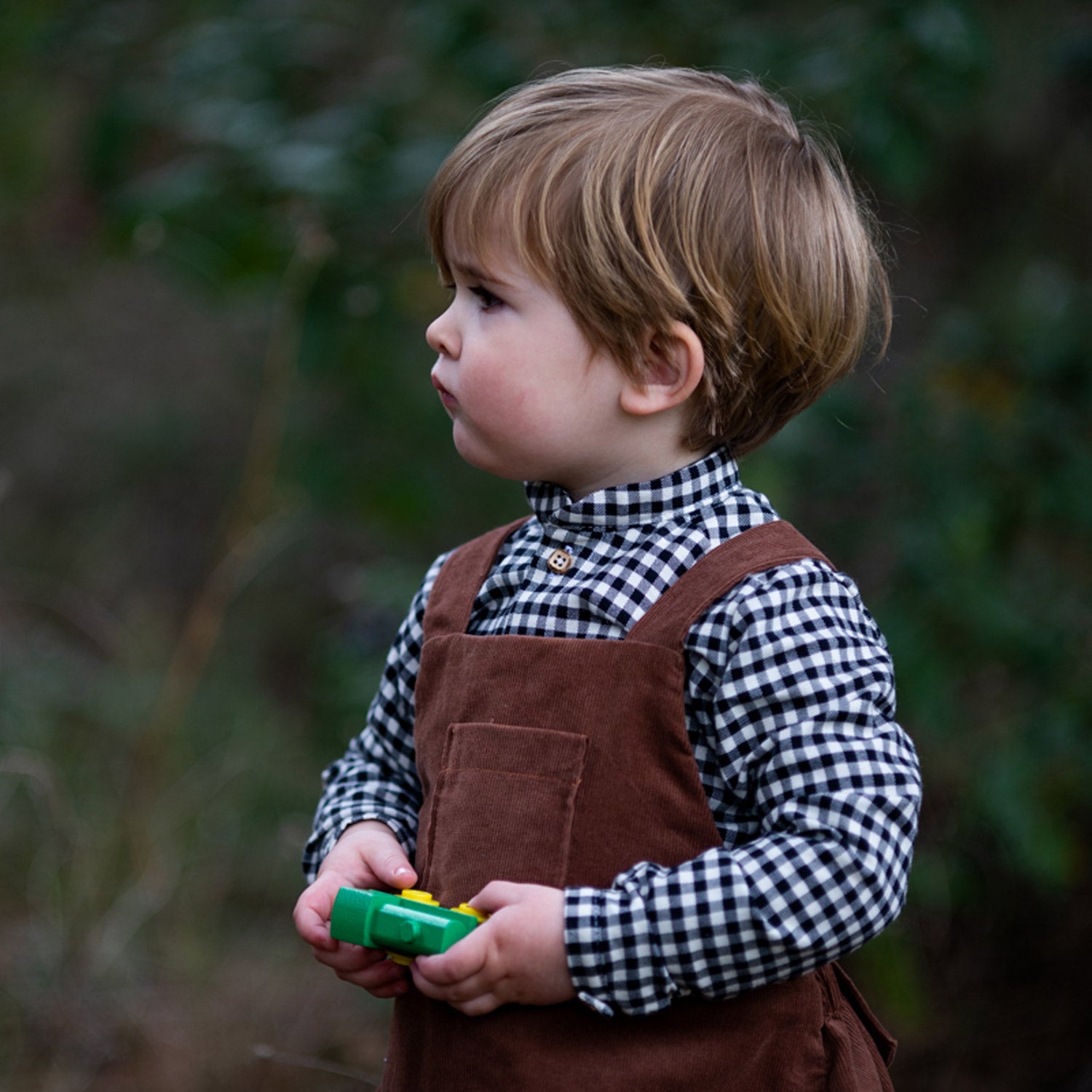 Chemise garçon col officier vichy CEDRAT