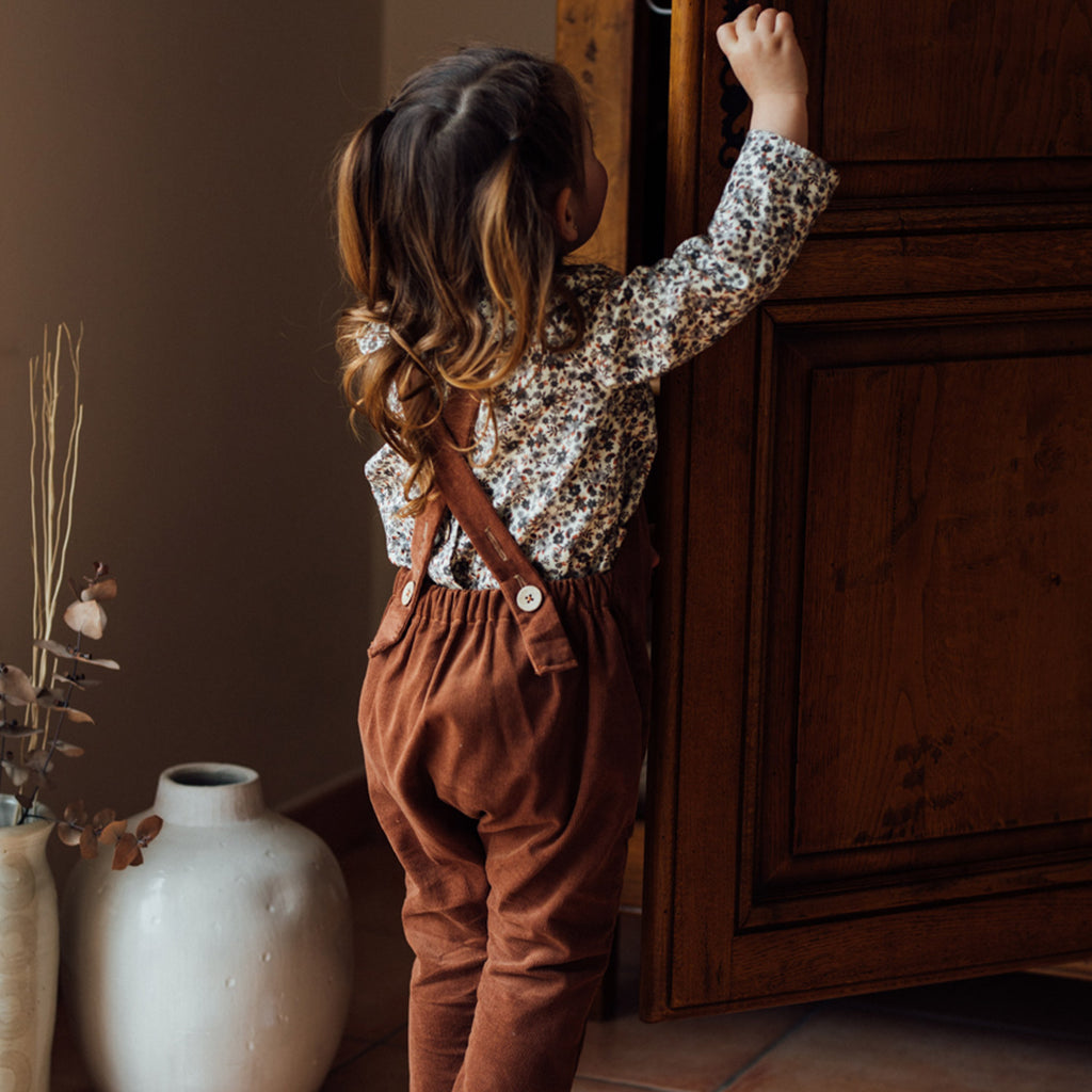 salopette enfant velours camel