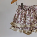 Short bébé coton bio fleuri lavande POIRIER
