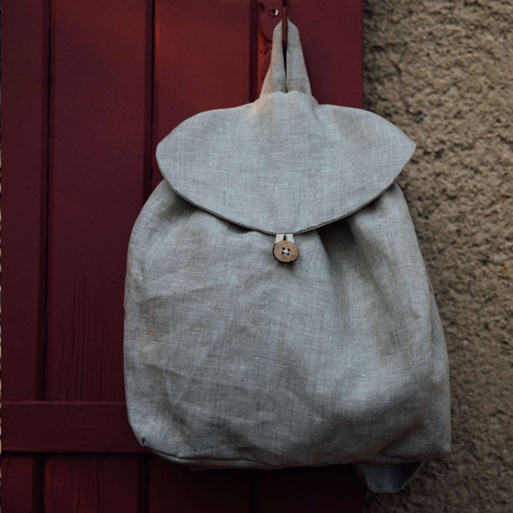 Sac à dos enfant en lin naturel, 100 % lin