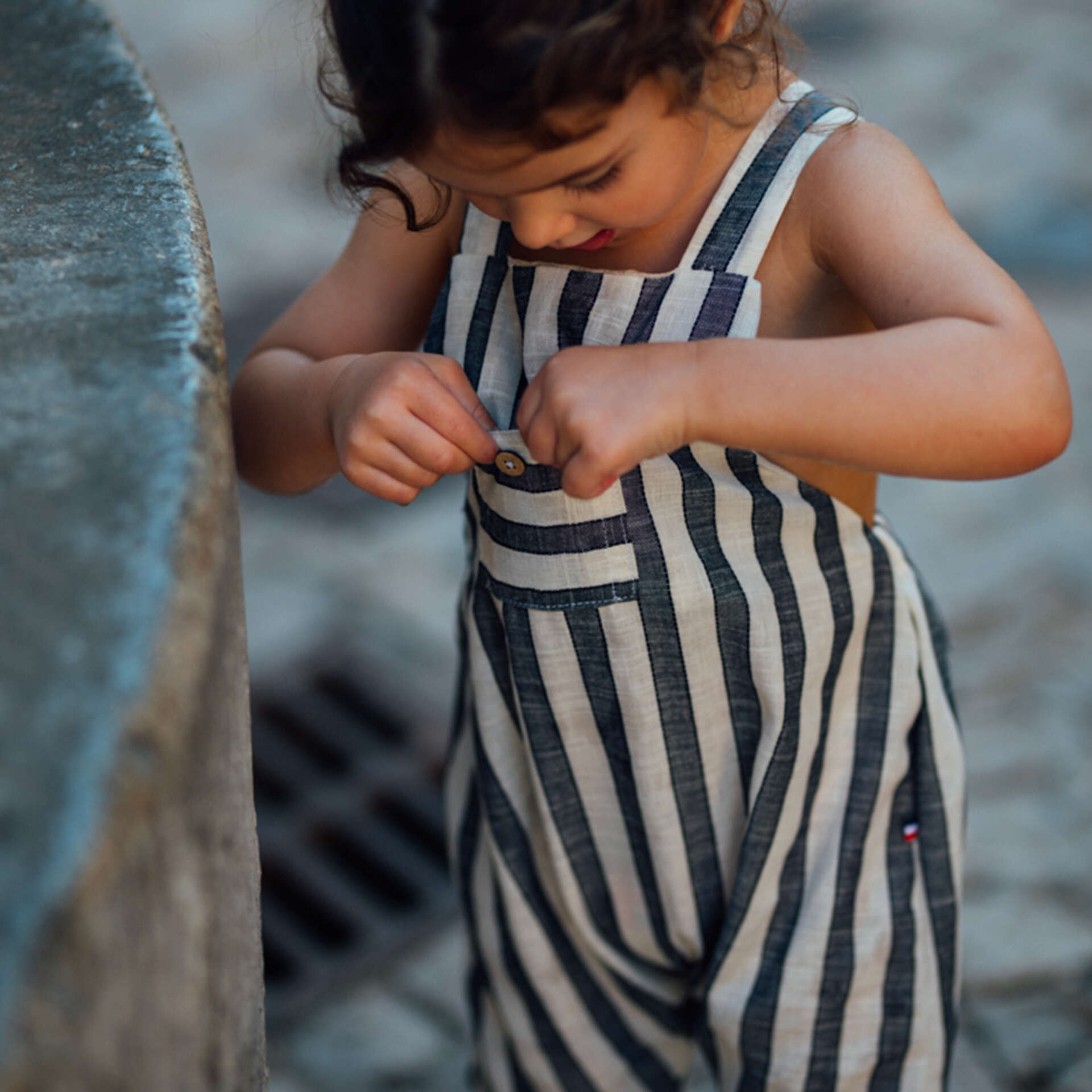 Salopette enfant rayures ORIGAN