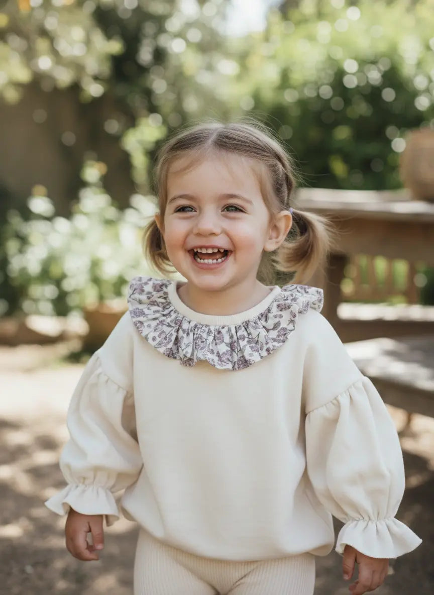 Sweat fille à collerette MIMOSA