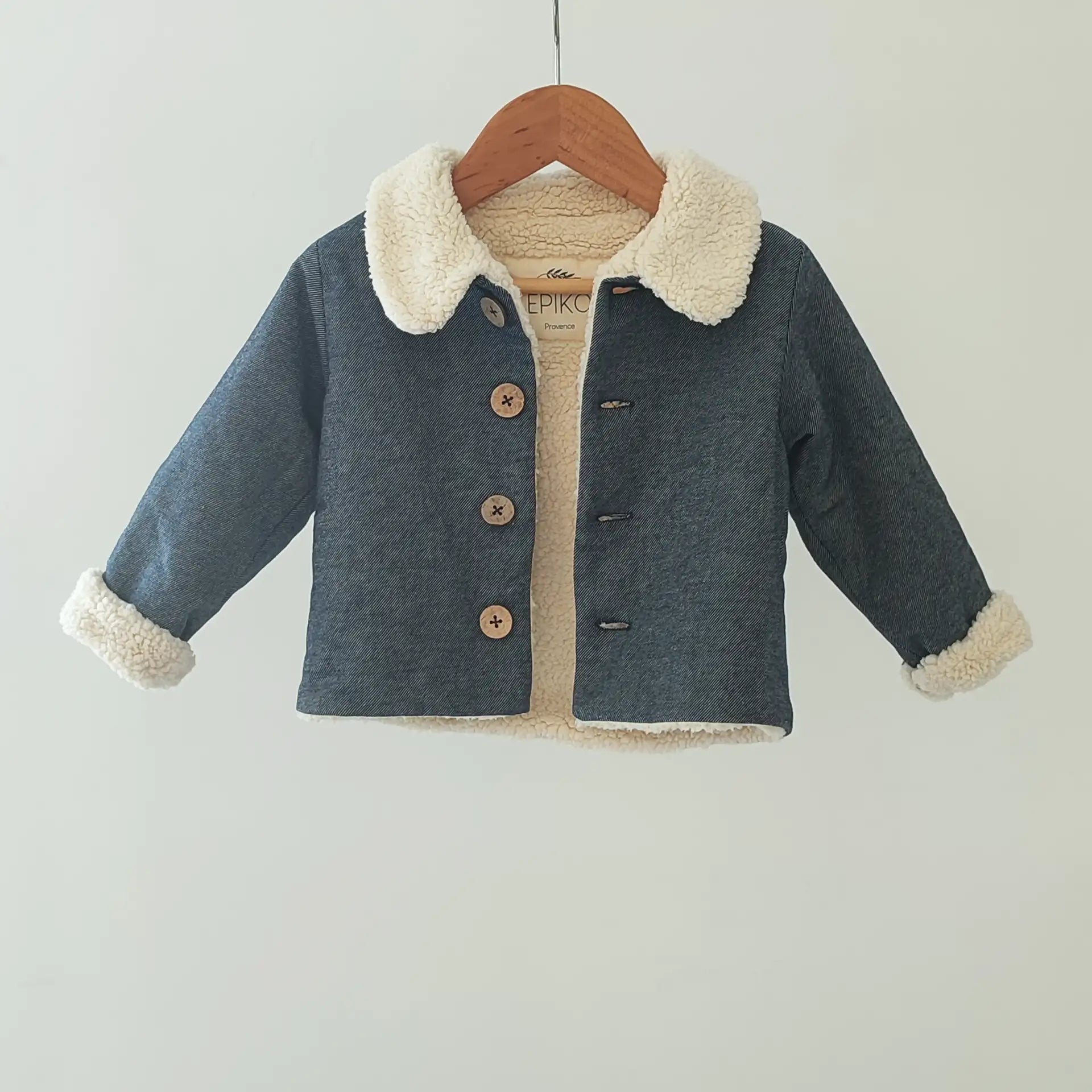 Veste enfant jeans doublé sherpa SAUGE