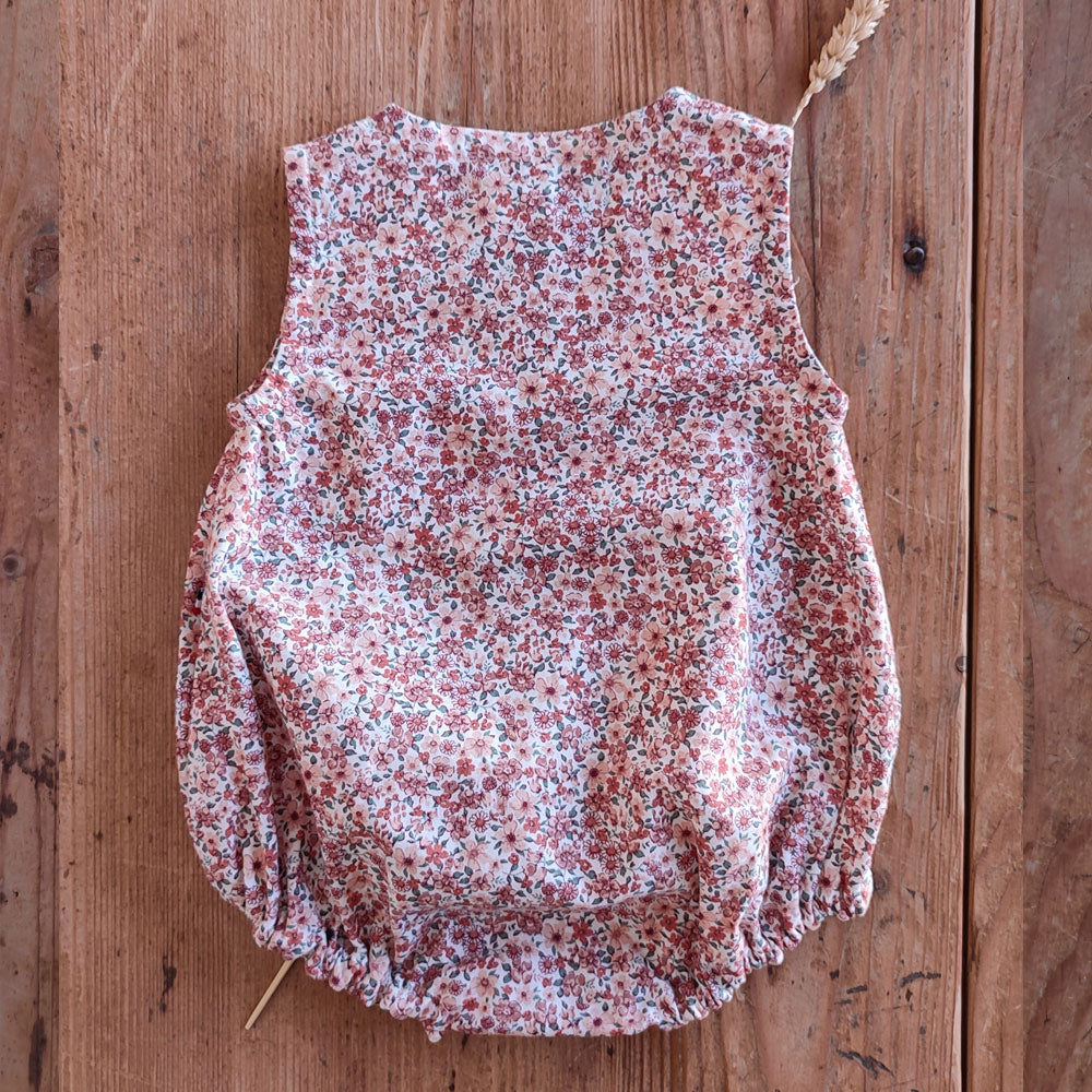 Barboteuse fleuri rose JASMIN