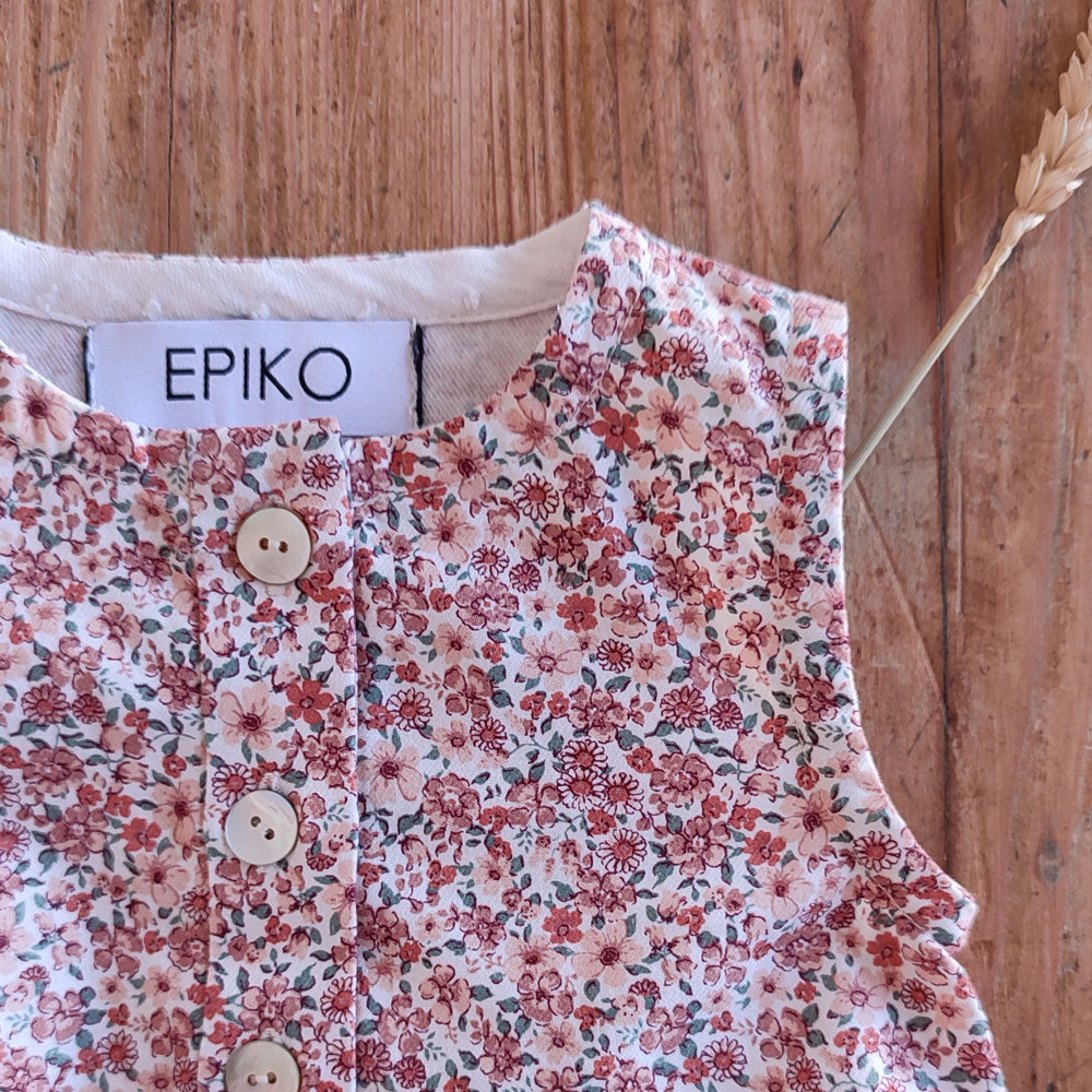 Barboteuse fleuri rose JASMIN