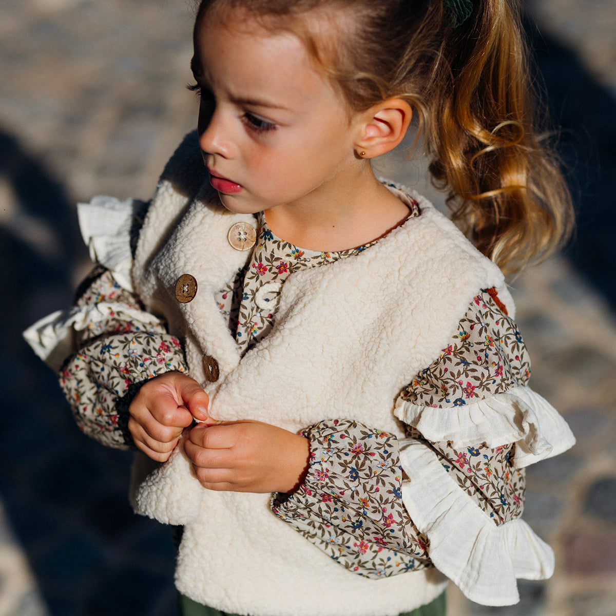 Blouse bébé fleurie en coton bio COLZA