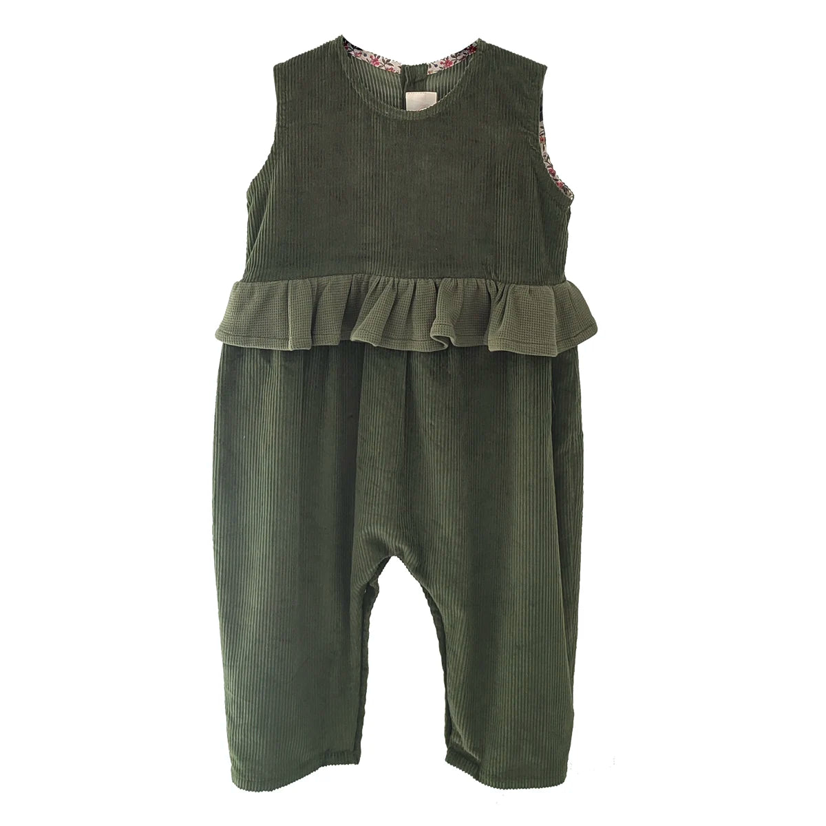 Combinaison bébé velours cotelé olive ORGE