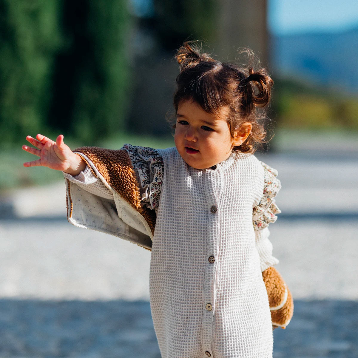 Combinaison bébé nid d'abeille écru ORPIN