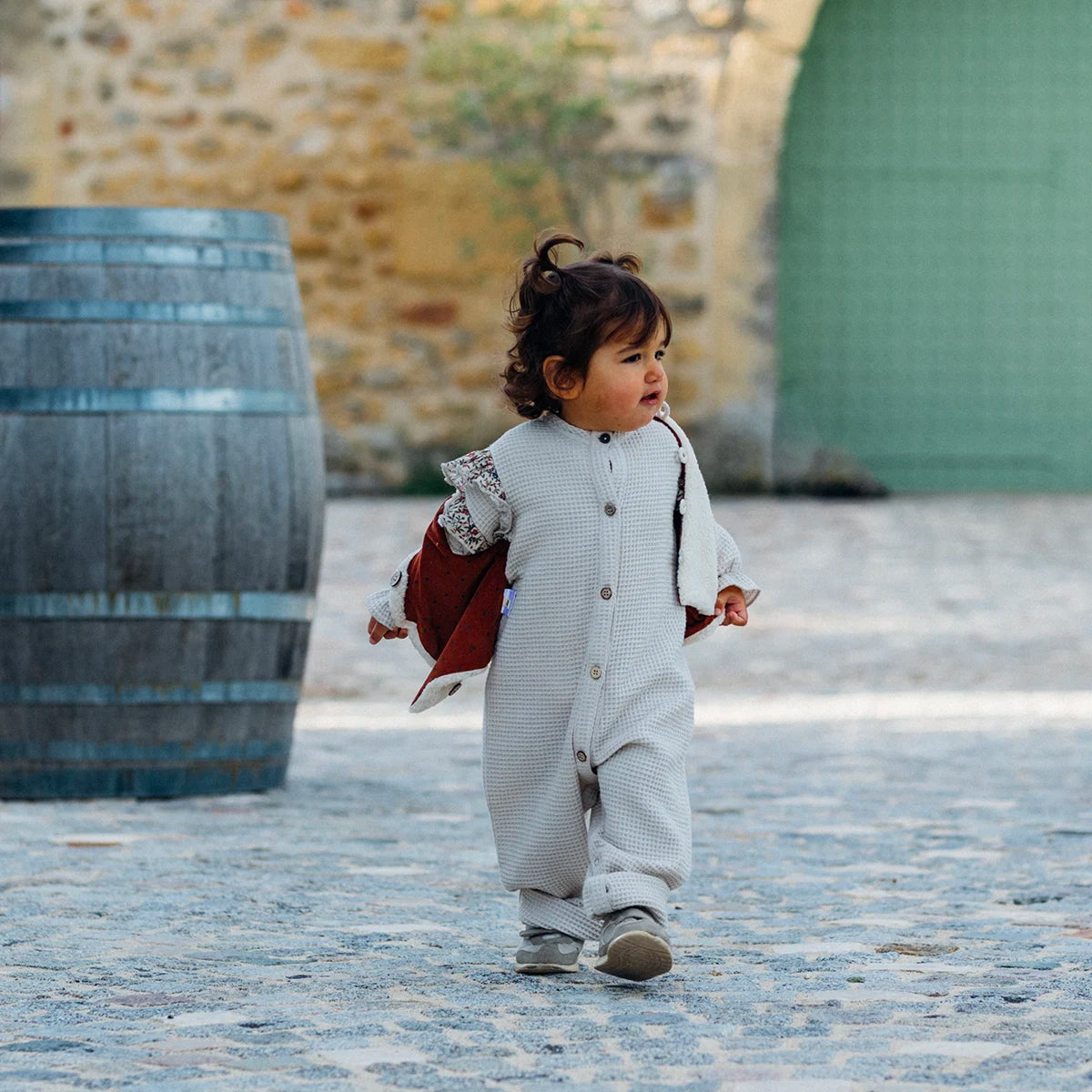 Combinaison bébé nid d'abeille écru ORPIN