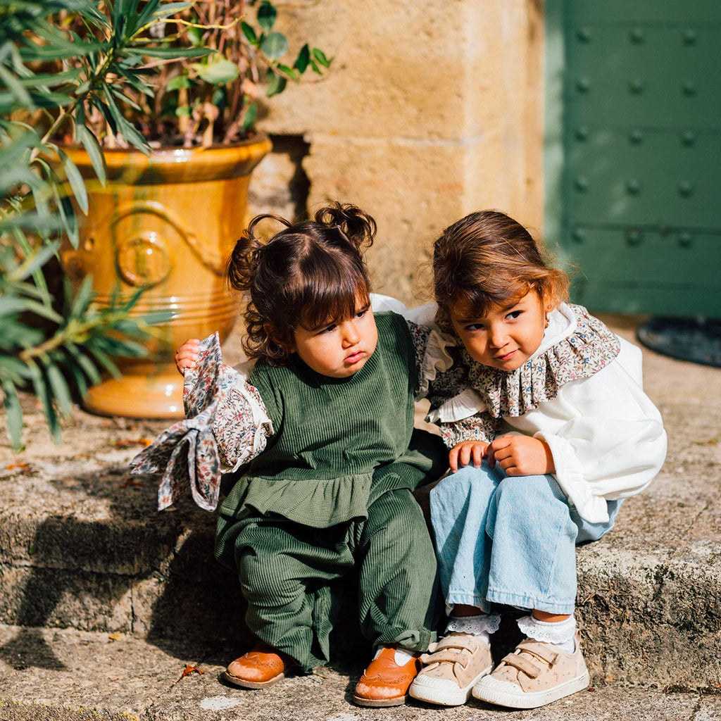 Combinaison bébé velours cotelé olive ORGE