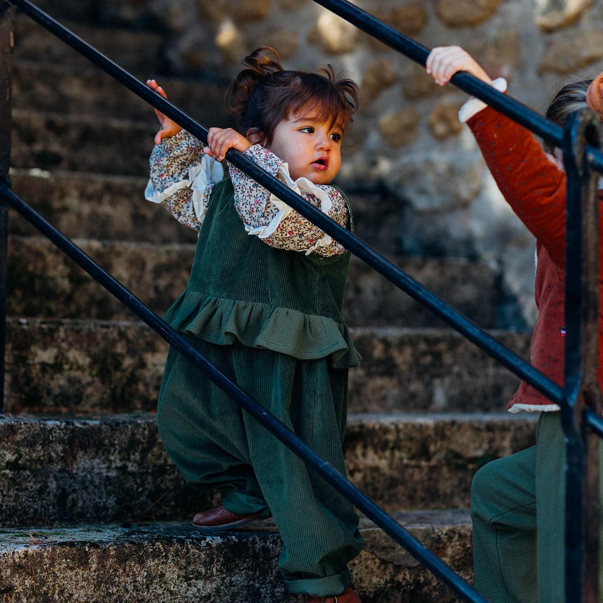 Combinaison bébé velours cotelé olive ORGE