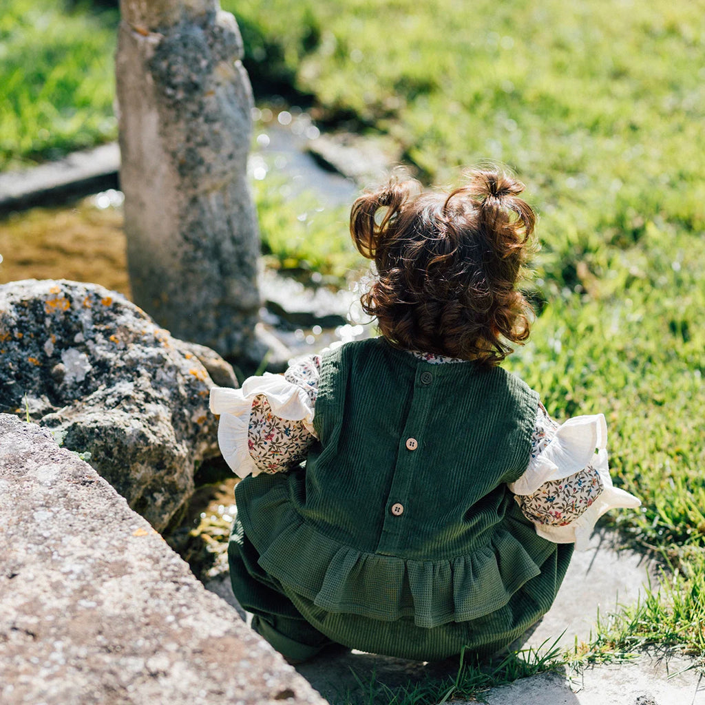 Combinaison bébé velours cotelé olive ORGE