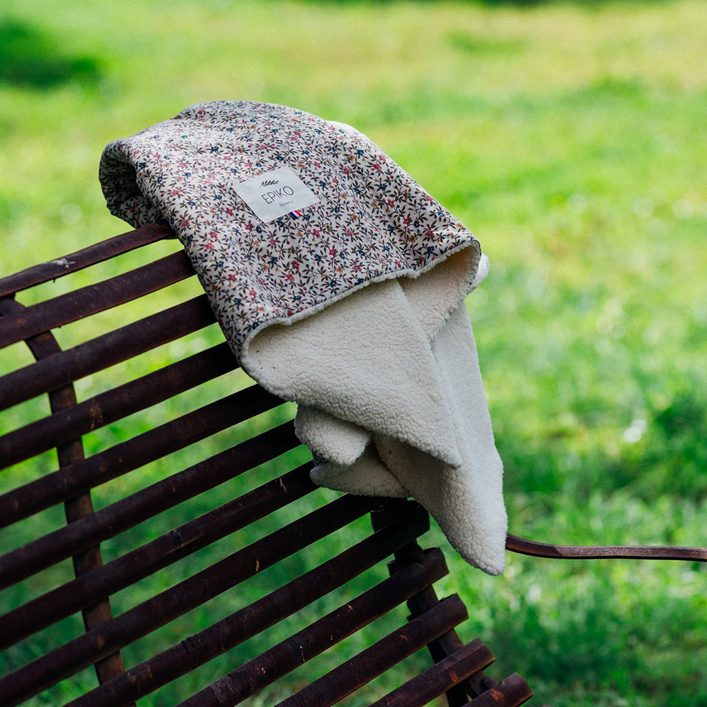 Couverture bébé fleuri/sherpa ERABLE