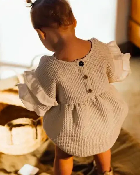 Epiko Barboteuse Barboteuse bébé nid d'abeille JONC Mode durable made in france et europe