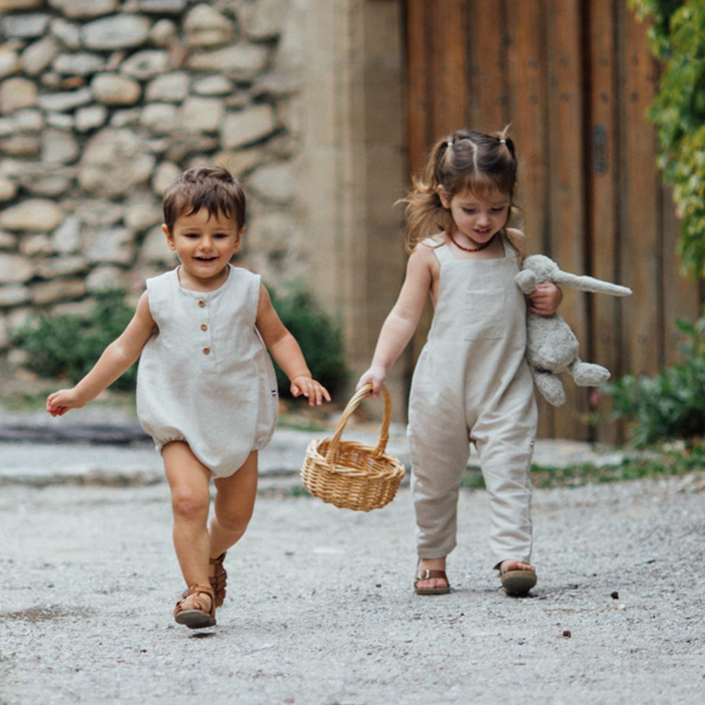 Epiko Barboteuse bébé lin JASMIN - Lin naturel Mode durable made in france et europe