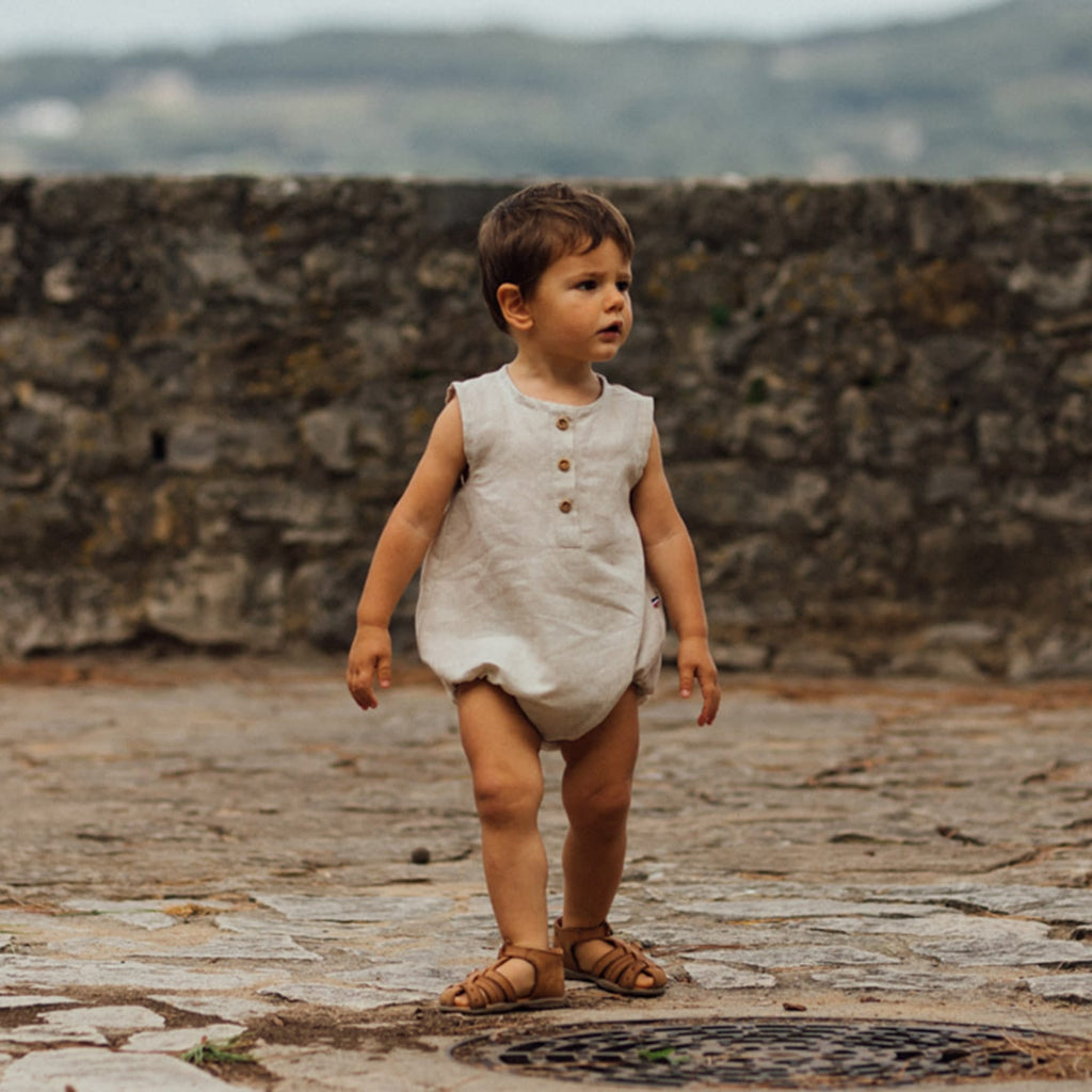 Epiko Barboteuse bébé lin JASMIN - Lin naturel Mode durable made in france et europe