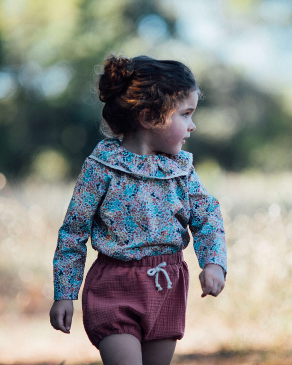 Epiko Bloomer Bloomer bébé en double gaze de coton bio RHUBARBE Mode durable made in france et europe