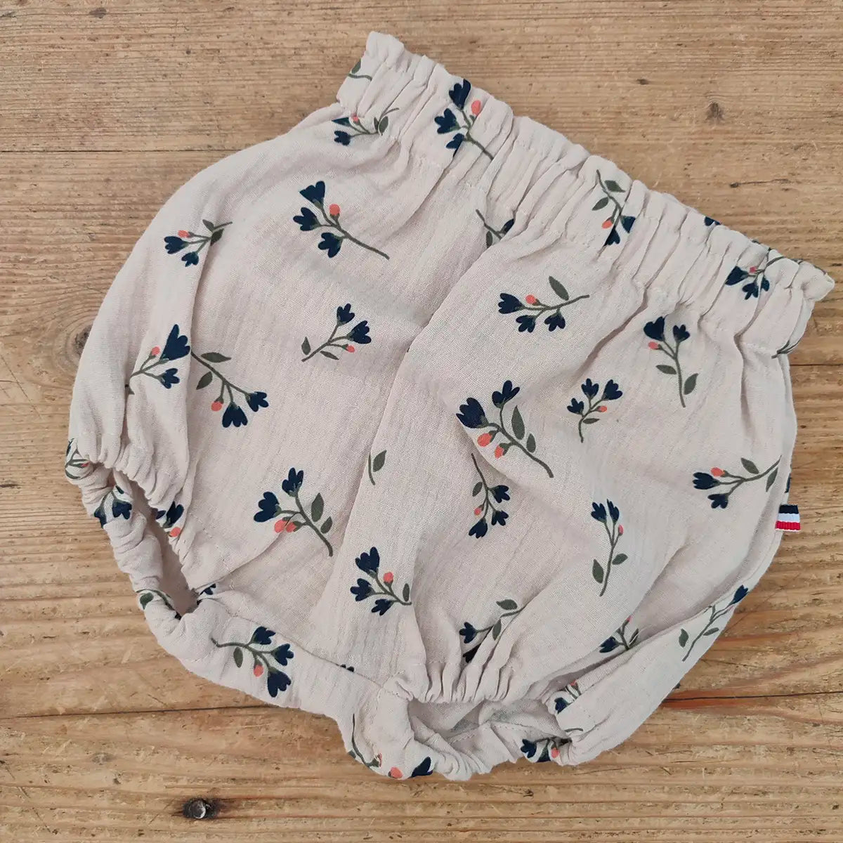 Epiko Bloomer Bloomer bébé en double gaze de coton bio RHUBARBE Mode durable made in france et europe