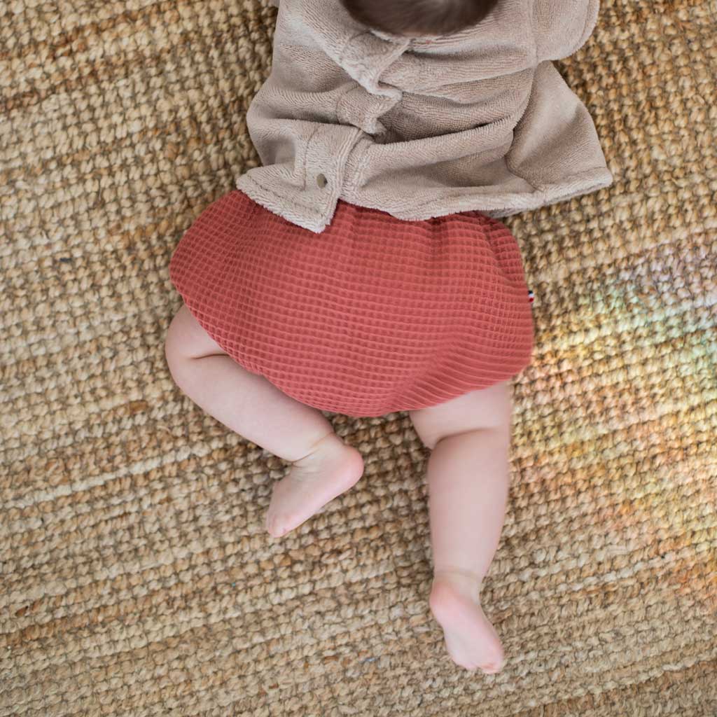 Epiko Bloomer Bloomer bébé nid d'abeille rose marsala Romarin Mode durable made in france et europe