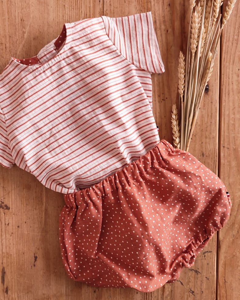 Epiko Bloomer Bloomer lin à pois sienne ROMARIN Mode durable made in france et europe