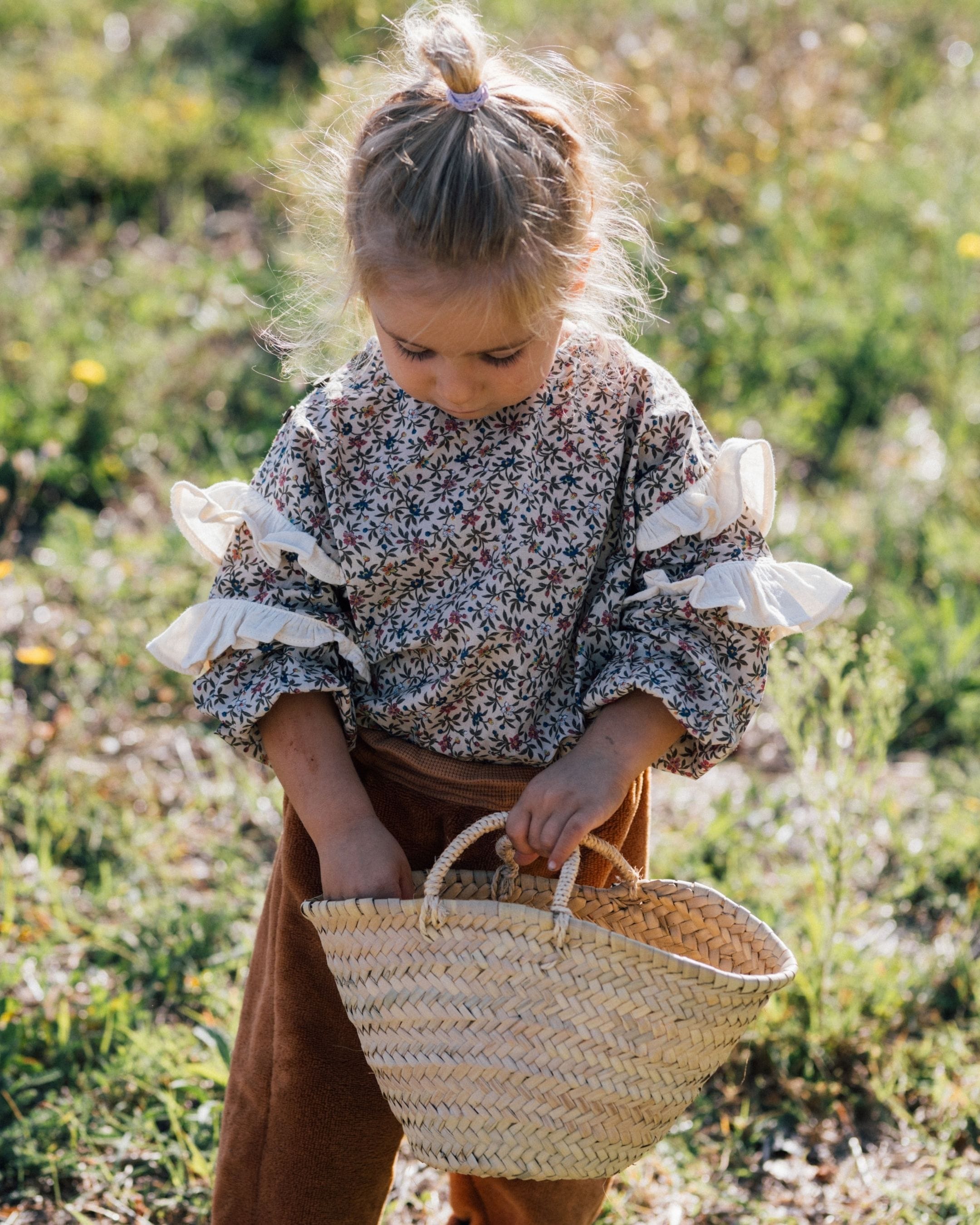 Epiko Blouse Blouse bébé fleurie en coton bio à volant COLZA Mode durable made in france et europe