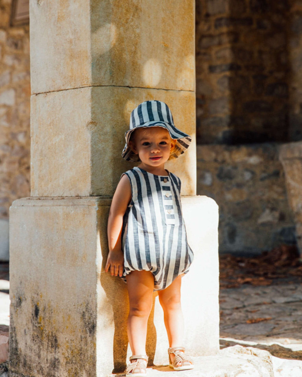 Epiko Bob Bob bébé rayures lin TOURNESOL Mode durable made in france et europe