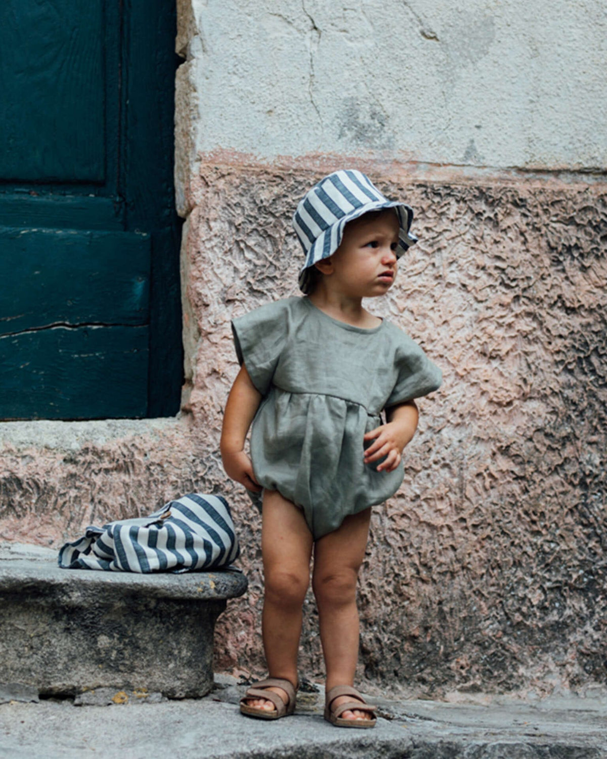 Epiko Bob Bob bébé rayures lin TOURNESOL Mode durable made in france et europe