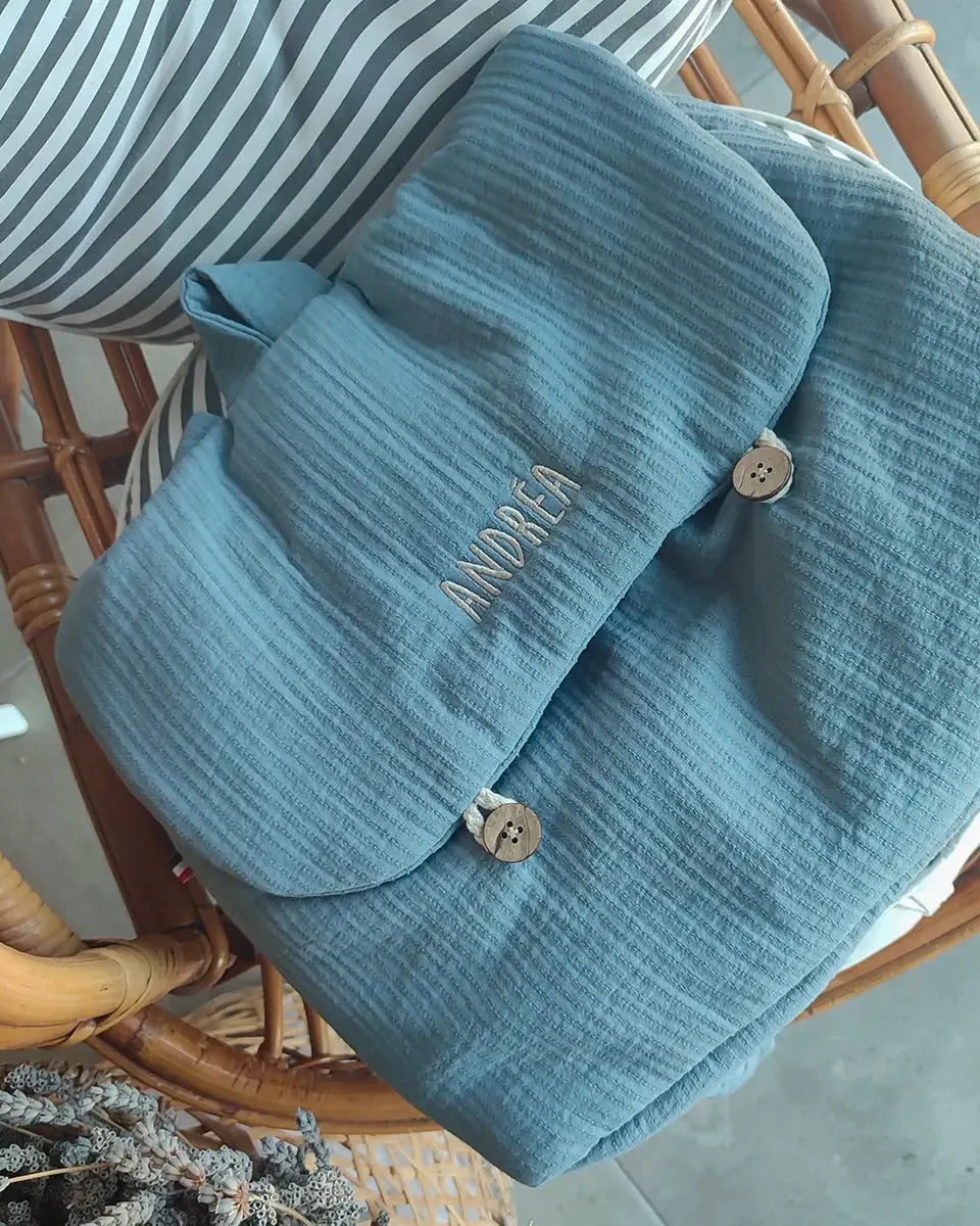 Epiko Cartable Cartable enfant personnalisé coton bio GERANIUM Mode durable made in france et europe