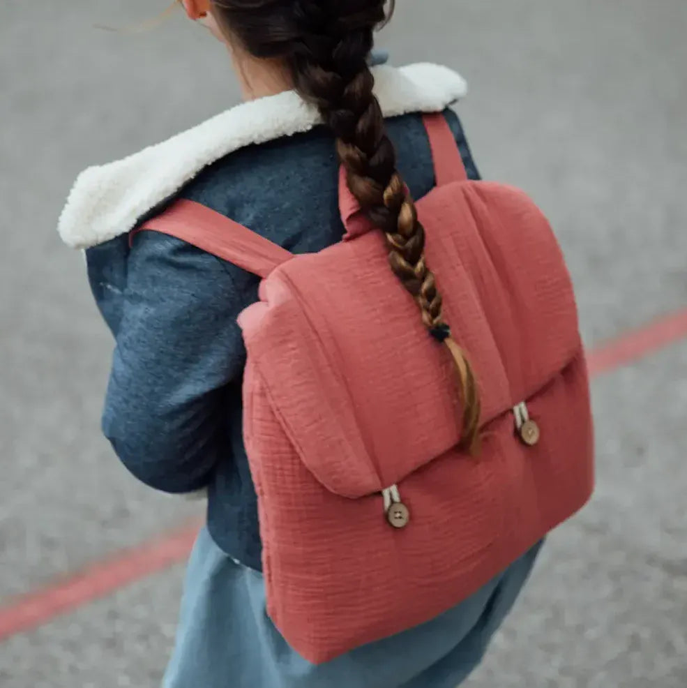 Epiko Cartable Cartable fille rose marsala GERANIUM Mode durable made in france et europe