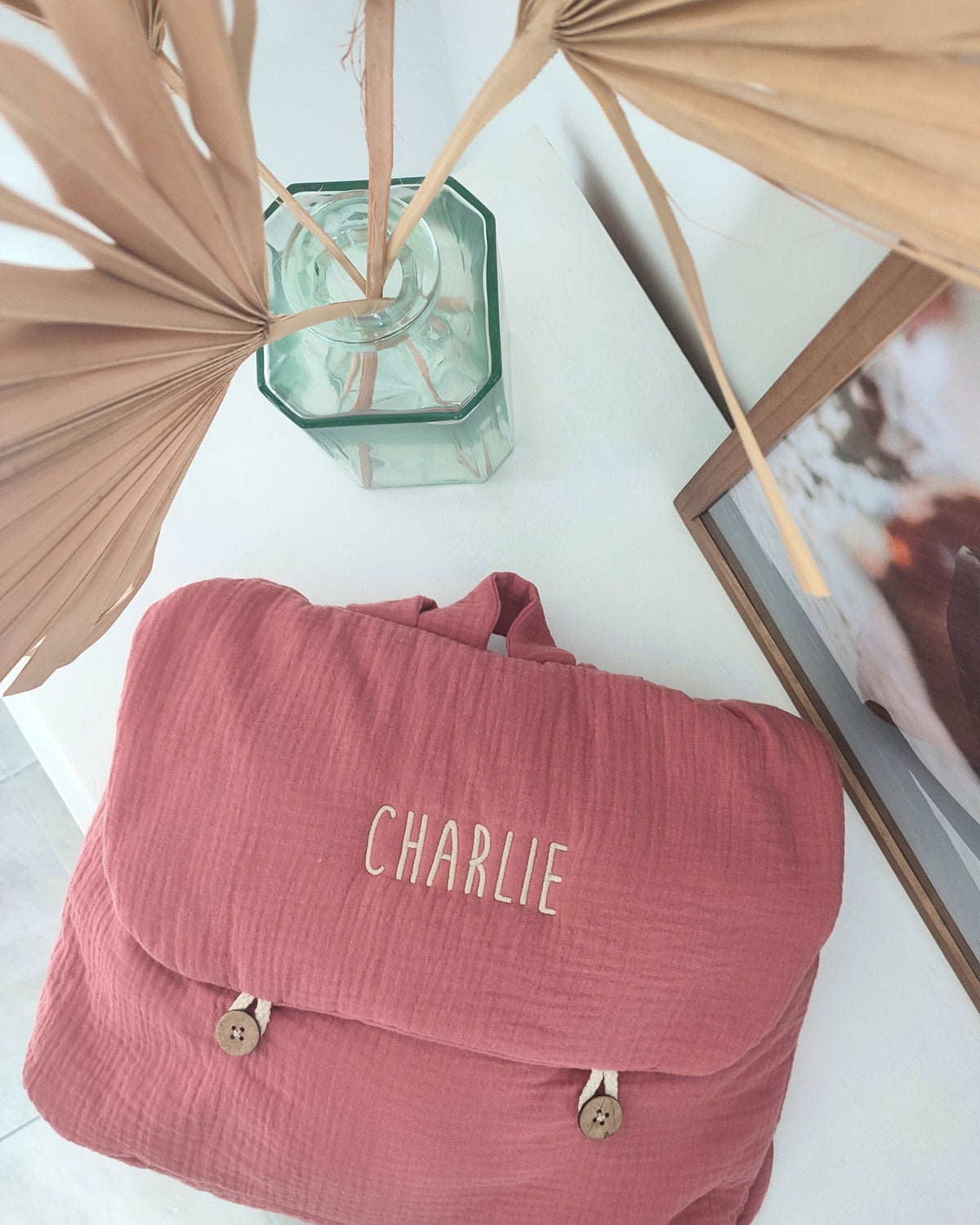 Epiko Cartable Cartable fille rose marsala GERANIUM Mode durable made in france et europe