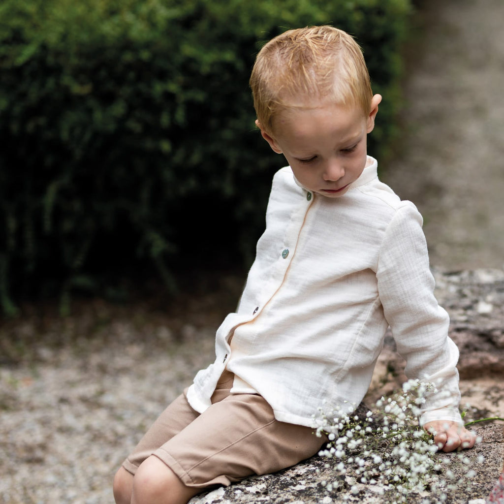Epiko Chemise Chemise garçon cérémonie en coton bio CEDRAT Mode durable made in france et europe