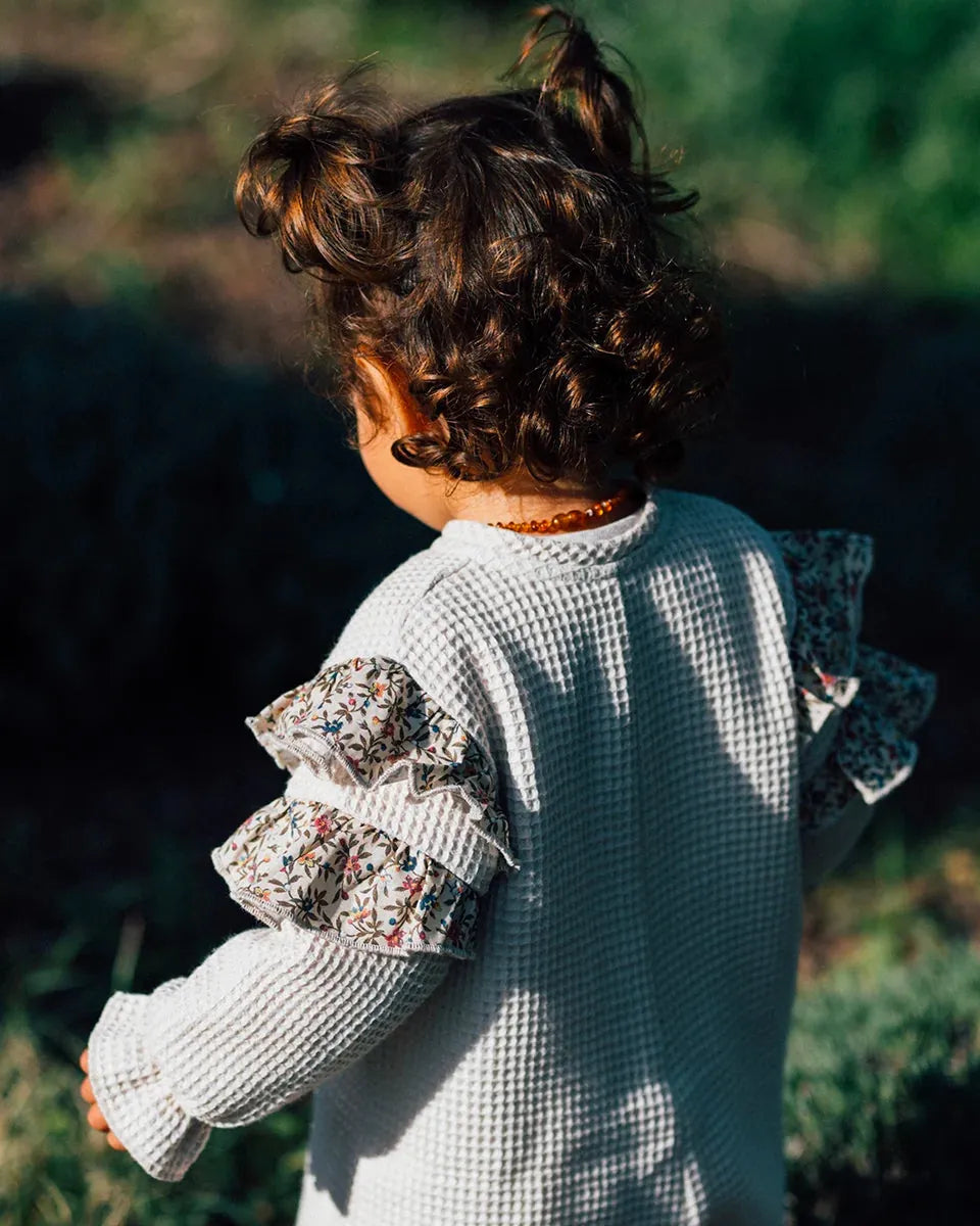 Epiko Combinaison Combinaison bébé nid d'abeille écru ORPIN Mode durable made in france et europe