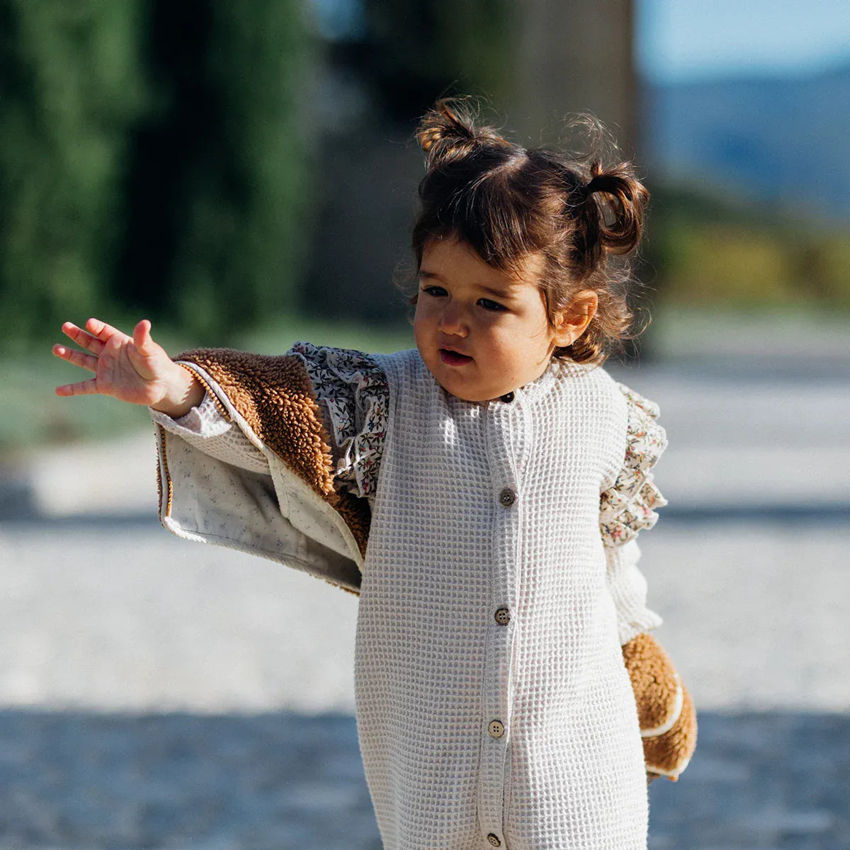 Epiko Combinaison Combinaison bébé nid d'abeille écru ORPIN Mode durable made in france et europe