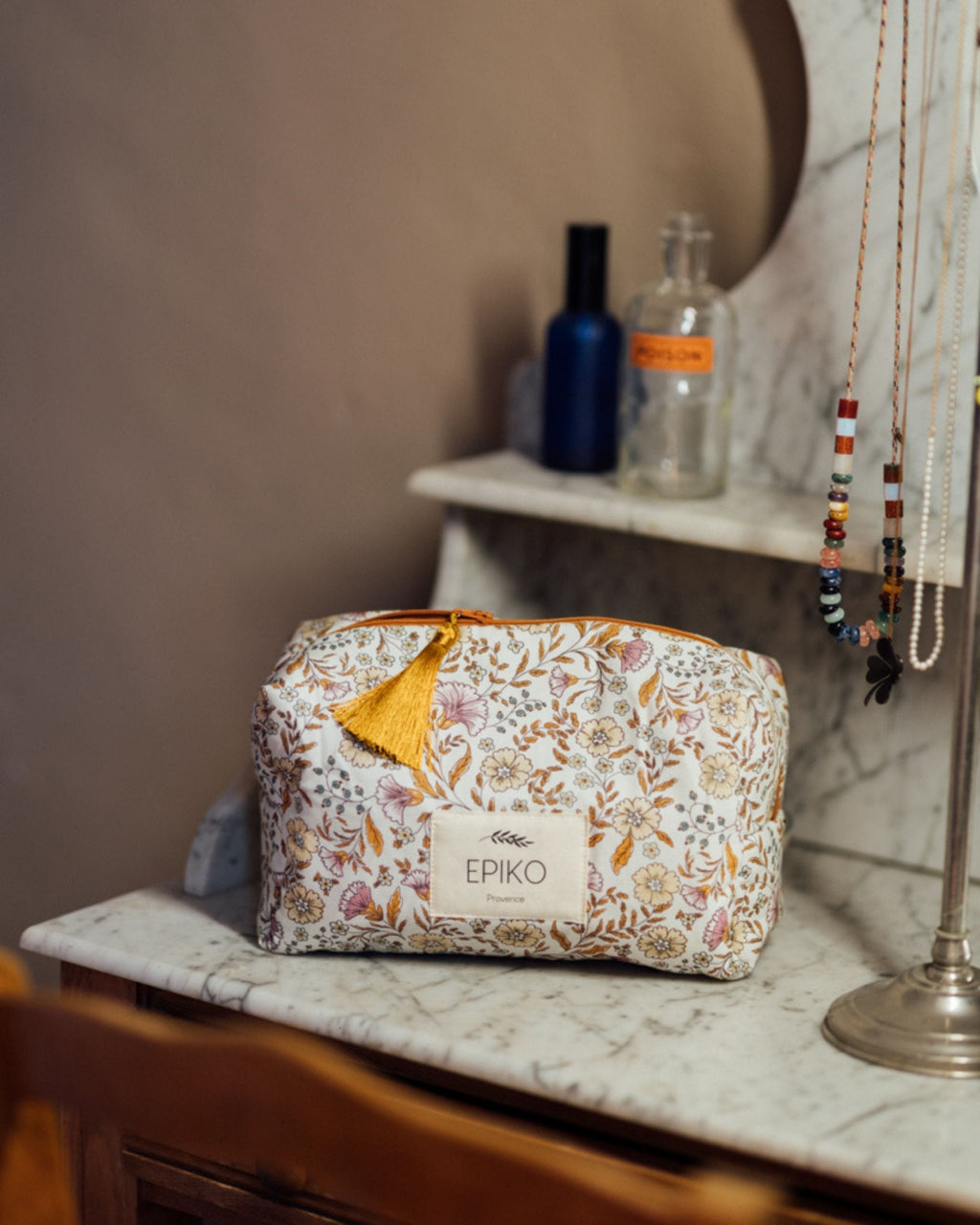 Epiko Couverture Coffret cadeau bébé fleuri camel Mode durable made in france et europe