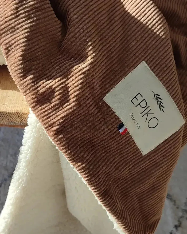 Epiko Couverture Couverture bébé velours praline ERABLE Mode durable made in france et europe