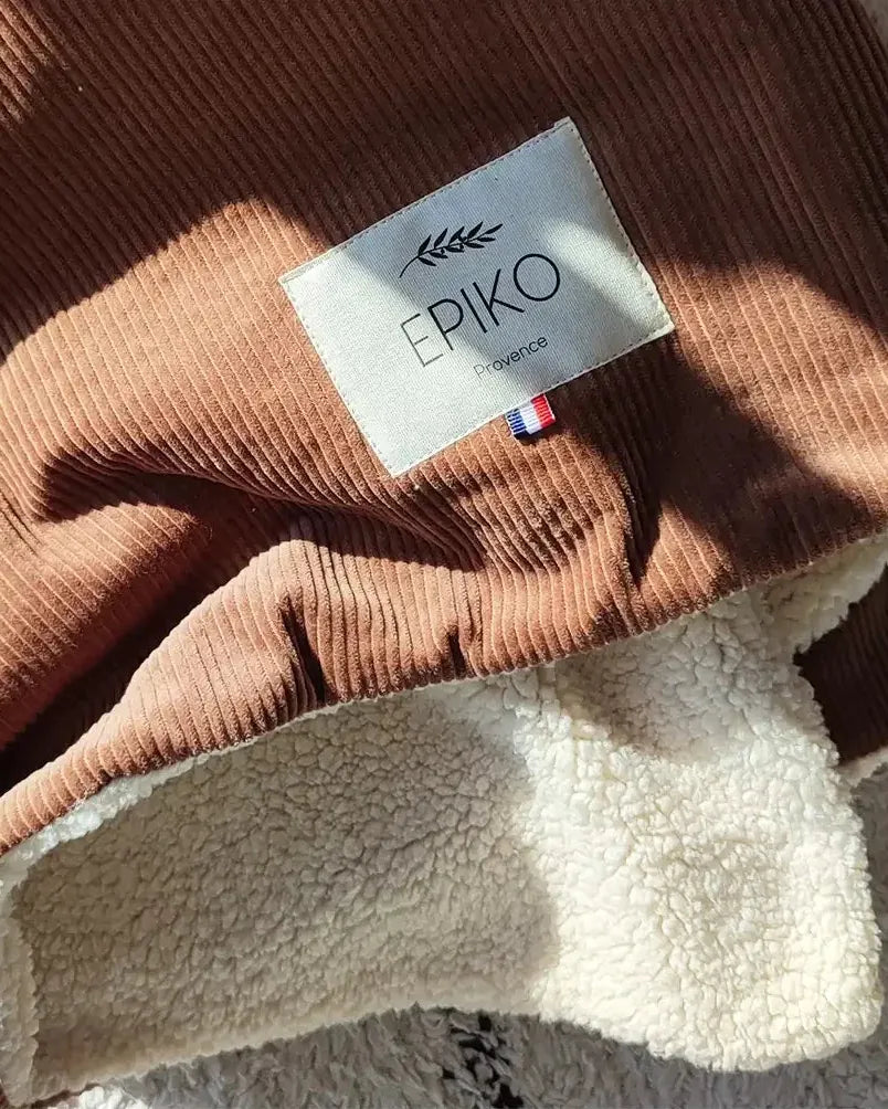 Epiko Couverture Couverture bébé velours praline ERABLE Mode durable made in france et europe