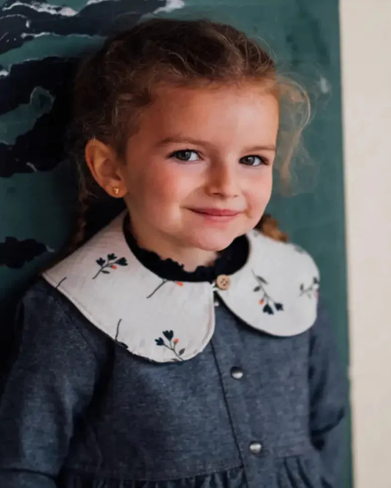 Epiko Foulard Col enfant fleuri amovible DAHLIA Mode durable made in france et europe