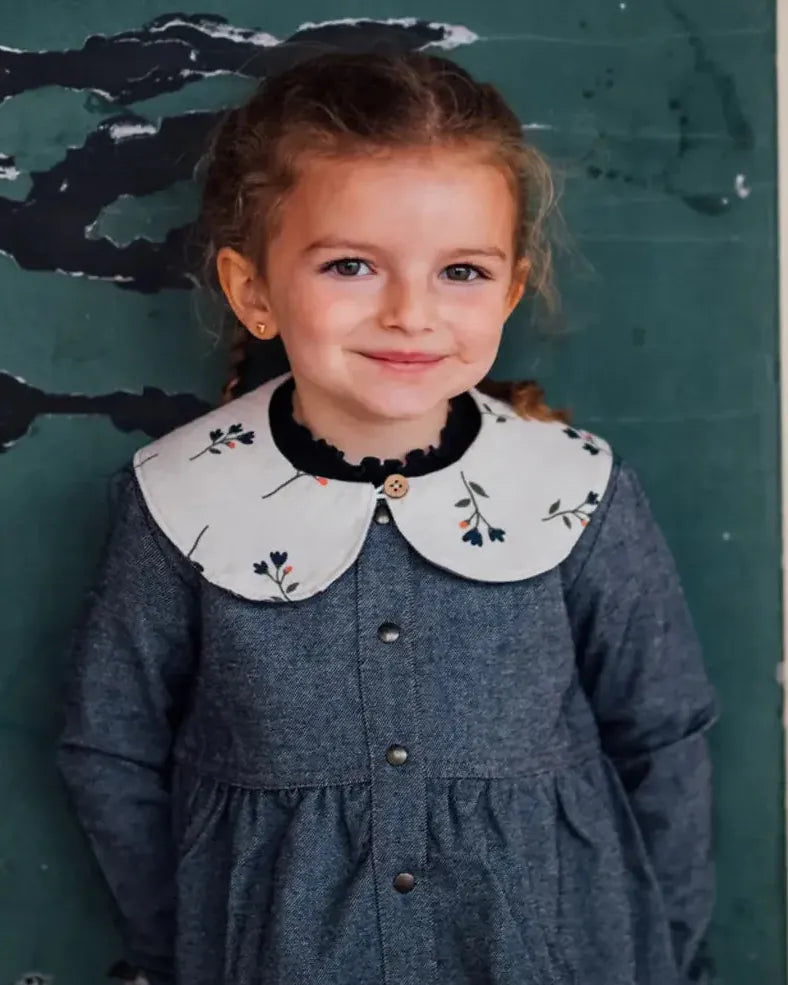 Epiko Foulard Col enfant fleuri amovible DAHLIA Mode durable made in france et europe