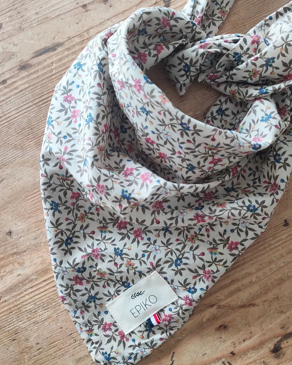 Epiko Foulard Foulard ou lange bébé fleuri ROSEAU Mode durable made in france et europe
