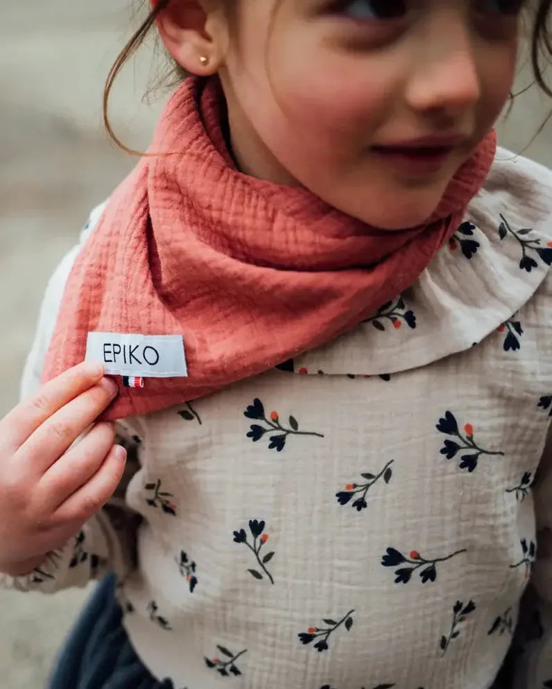 Epiko Foulard Grand foulard en double gaze de coton bio ROSEAU Mode durable made in france et europe