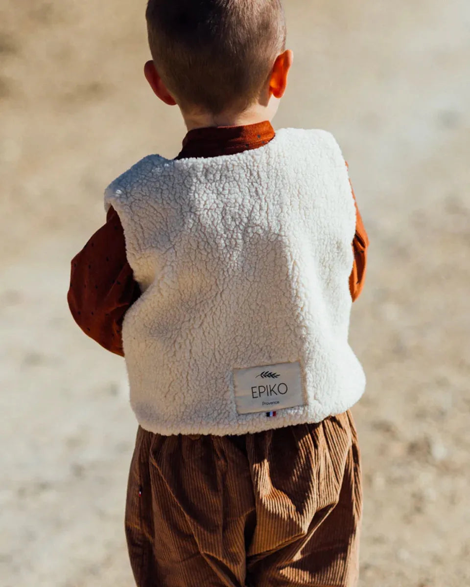 Epiko Gilet Gilet berger enfant reversible CHÊNE Mode durable made in france et europe
